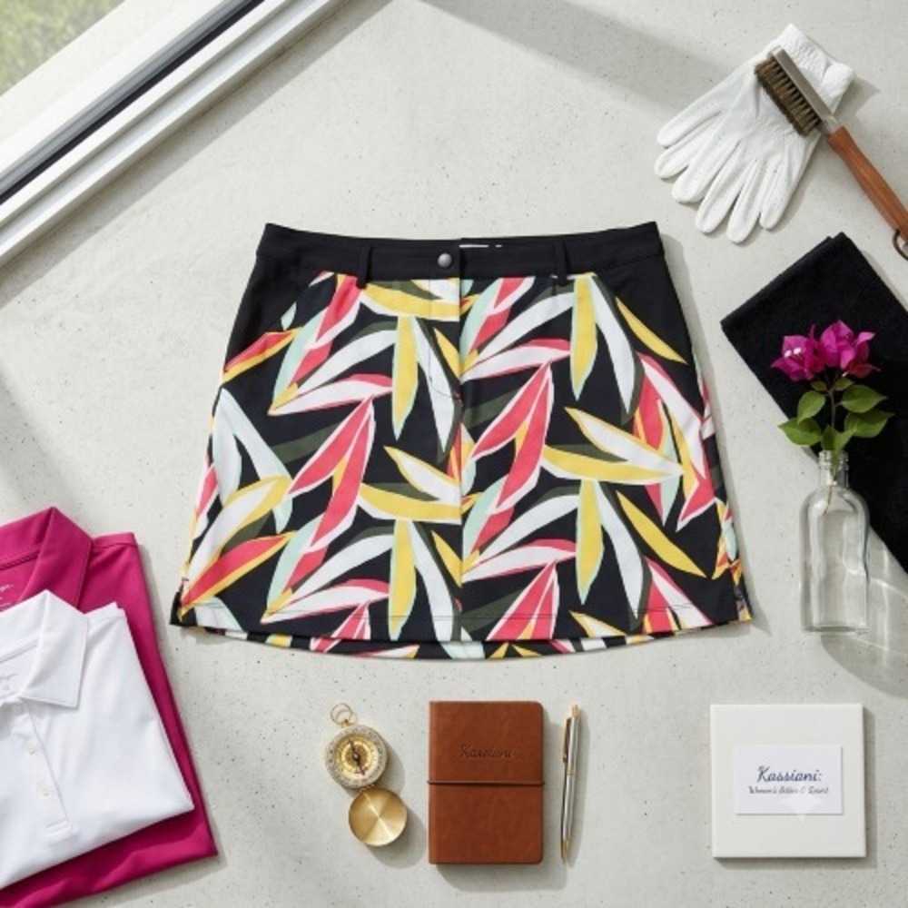 Lady Hagen Women's Size 14 Activewear Skort Skirt Navy Floral Graphic Golf Tenni